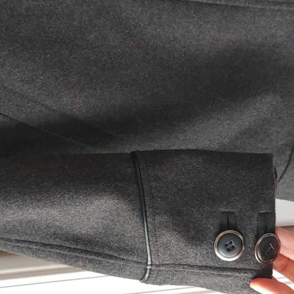 Marcona Wool Blend Pea Coat Charcoal Grey Size Small - Picture 3 of 12
